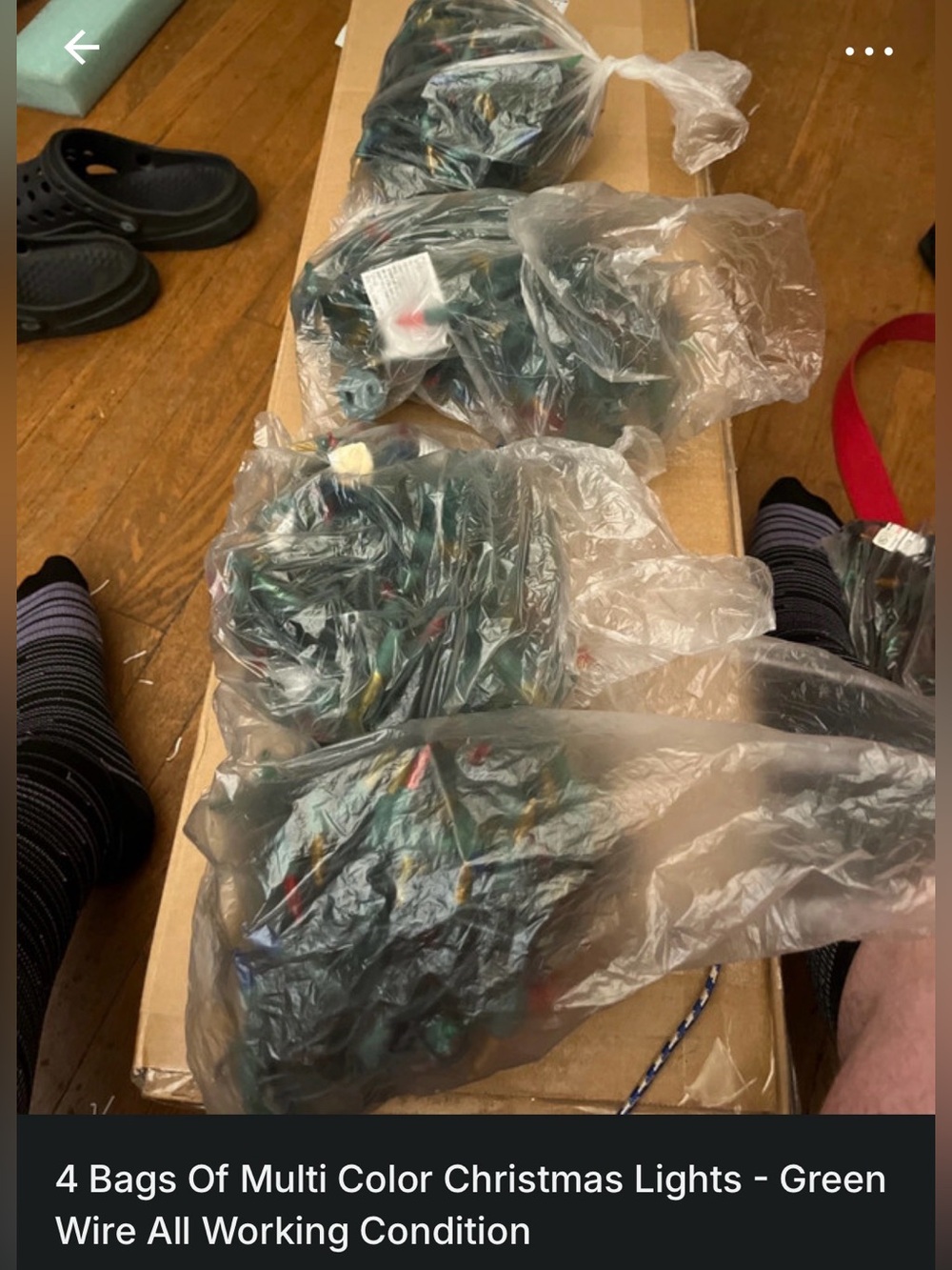 4 Bags Of Multi-Color Christmas Lights - Green Wire